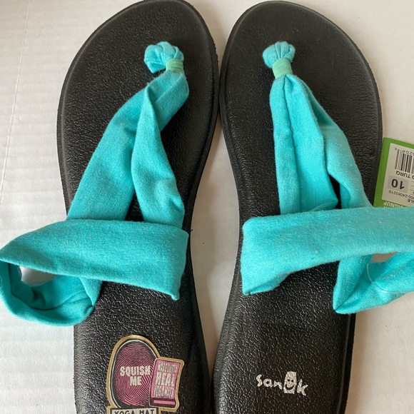 NWT Sanuk Yoga Triangle Sandals Turquoise Size 10 SW11050 - Picture 10 of 13